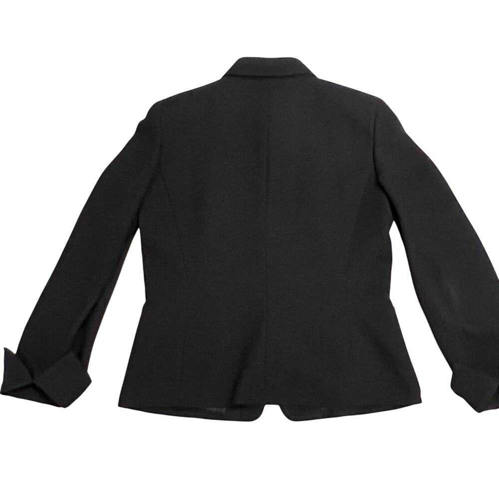 Vintage Anne Klein Blazer Womens 8 Black Dress Jacket Crepe Office Formal 90's - Picture 5 of 13